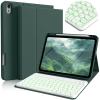 BQDIYOO Keyboard for iPad Air 11-inch M3/M2 (2025/2024), iPad Air 7th/6th 11" Air 5th/4th Gen 10.9 inch White Round Key case with Wireless Backlight Keyboard Case Auto Wake/Sleep, Dark Green view 1