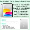 BQDIYOO Keyboard for iPad Air 11-inch M3/M2 (2025/2024), iPad Air 7th/6th 11" Air 5th/4th Gen 10.9 inch White Round Key case with Wireless Backlight Keyboard Case Auto Wake/Sleep, Dark Green view 2