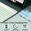 BQDIYOO Keyboard for iPad Air 11-inch M3/M2 (2025/2024), iPad Air 7th/6th 11" Air 5th/4th Gen 10.9 inch White Round Key case with Wireless Backlight Keyboard Case Auto Wake/Sleep, Dark Green view 4