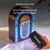 Crosley CR1102A-WA Presley Retro Tabletop Jukebox Bluetooth AM/FM Radio, Vintage, Walnut view 4