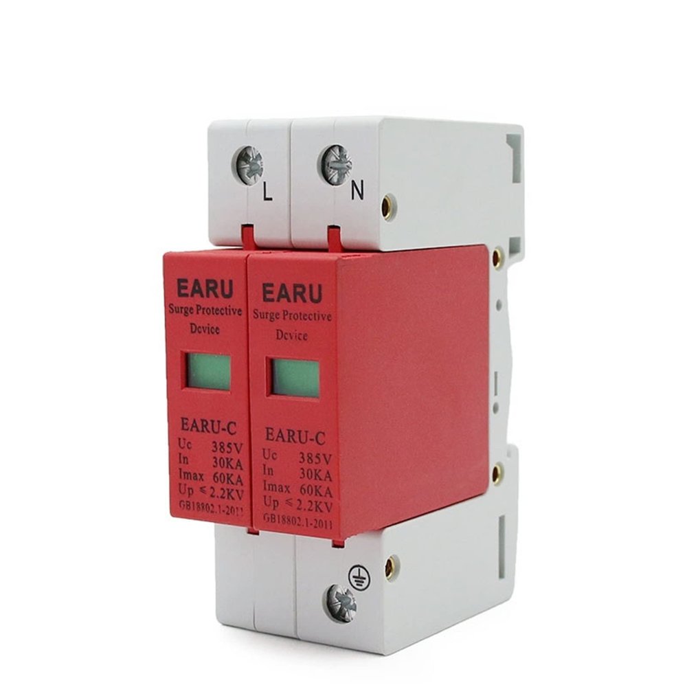 1pc AC SPD 1P+N 2P 30KA~60KA AC385V House Surge Protector Protective Low-Voltage Arrester Device Service