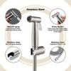 RWYRBNSL Sprayer Set ToolSprayer Personal Hygiene Multi-Functional - Stainless SteelBooster Nozzle Toilet Spray Gun Set Wall Mounted view 3