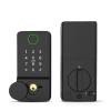 Luocute Smart Lock, Fingerprint Password Key Card TY APP WiFi Remote Access 8 Languages for Left Right Opening Doors, for 10 12mm Frameless Glass Door Aluminum Alloy Hook Latches view 1