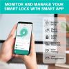 Luocute Smart Lock, Fingerprint Password Key Card TY APP WiFi Remote Access 8 Languages for Left Right Opening Doors, for 10 12mm Frameless Glass Door Aluminum Alloy Hook Latches view 4