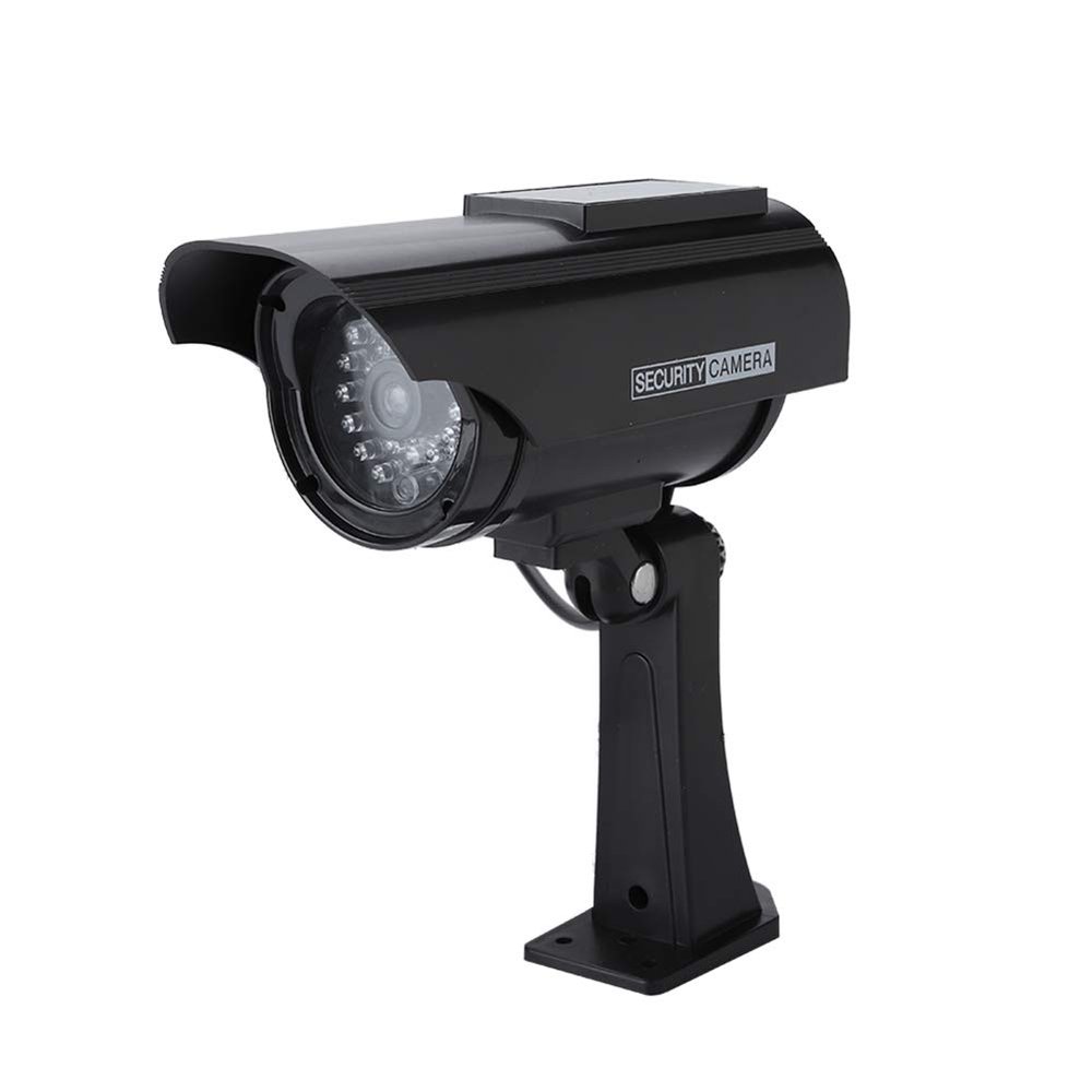 ACOGEDO Solar Powered Fake Camera Outdoor CCTV Surveillance Security Camera LED Record Internal Panel There Fake CameraDummy CameraFake Surveillance Security CameraCCTV (Black)