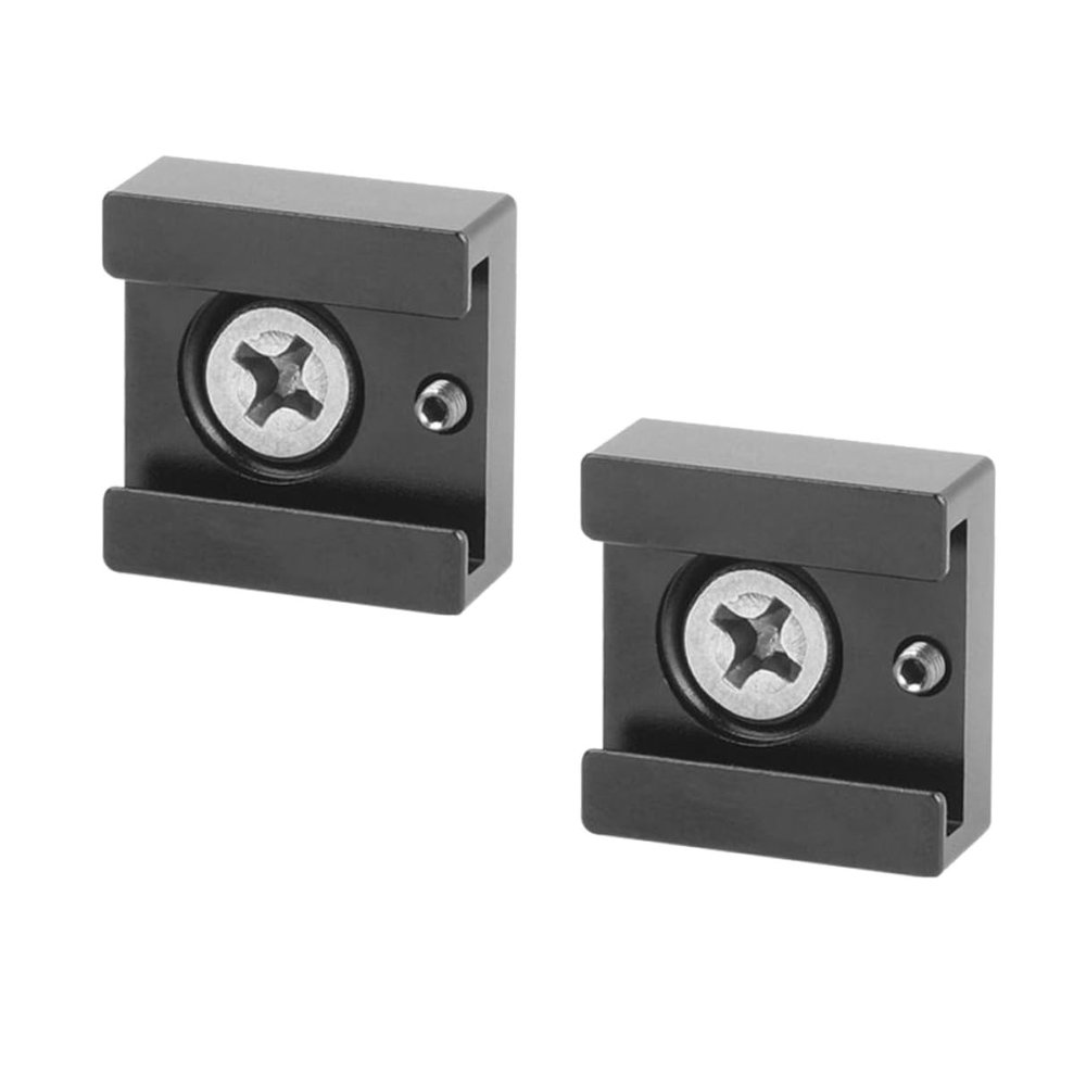 IWOWHERO 2Pcs Cold Shoe Flash Adapter Mounts for Photographers Quick Release Shoe Bracket Compatible with Professional Light Stands and Camera Accessories Black