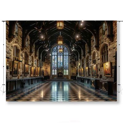KUKUSOUL Vintage Church Backdrop Stained Glass Window Backdrop for Cathedral Building Heaven Pray Banner Basilica Baby Shower Photo Portrait Studio Prop KUBSJ222