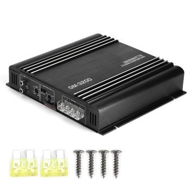 3800W 2 Channel Audio Power Amplifier High Performance Car Stereo Amp 12V Black Aluminum Alloy HiFi Sound System for 12V Car Audio
