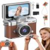 Mini Digital Camera with 1.47 in LCD Screen, Flip Screen Mini Camera, 1080P Retro Digital Camera Keychain, Built-in Flash, Strap & Keychain  Minis Camera for Travel, Study & Concerts (I)