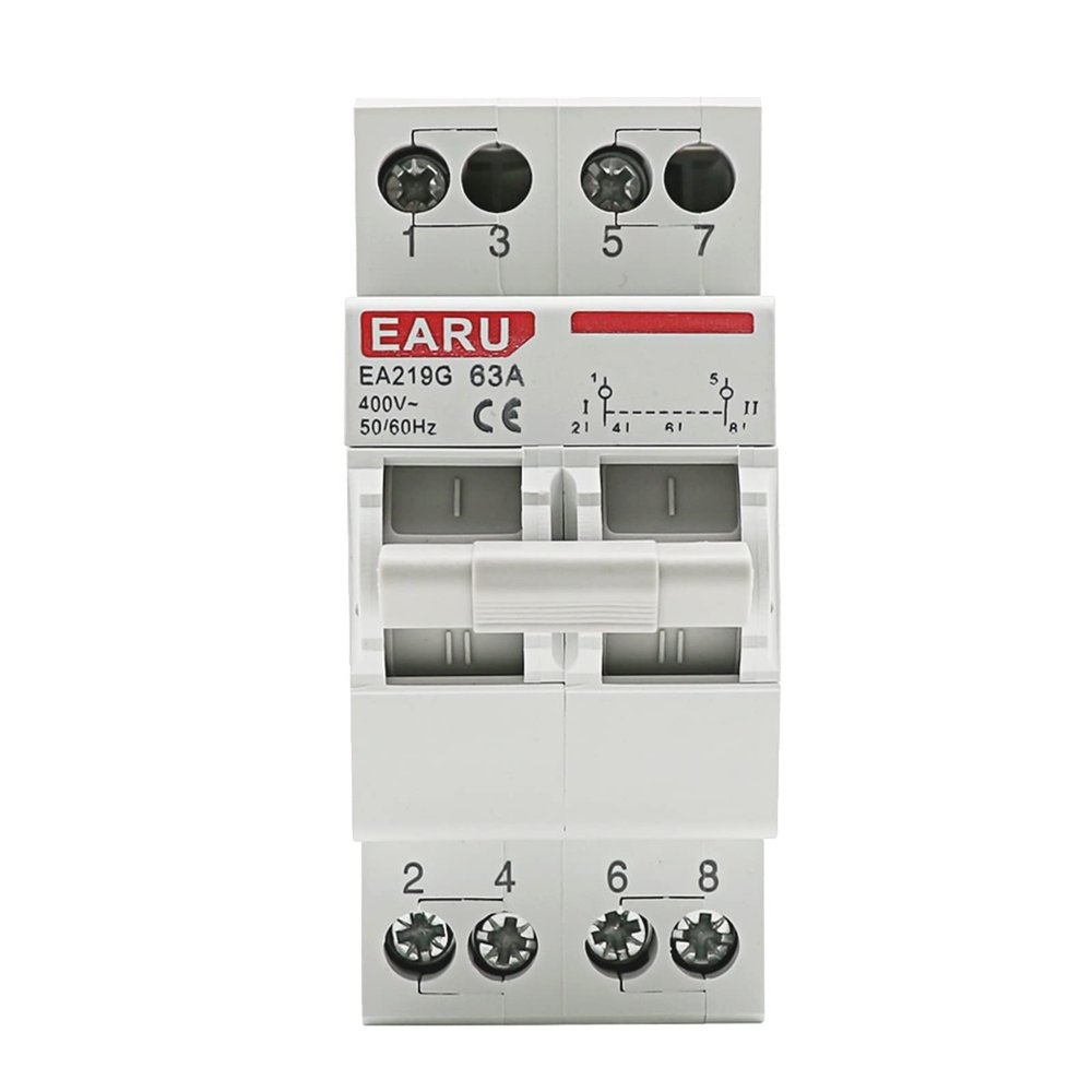 2P 40A 63A Dual Power Manual Transfer Interlock Circuit Breaker Din Rail Isolating Discounnecting Switch(63A)
