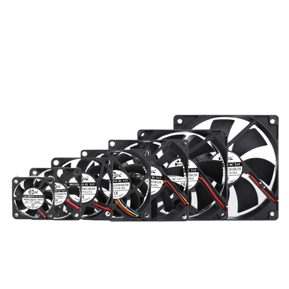 12V DC Cooling Fan 4/5/6/7/8/9/12cm 80mm 120mm Dual Ball Bearing, Industrial Case Fan for Server PC Cabinet Electronic Cooling(80X20mm 12V Ball)