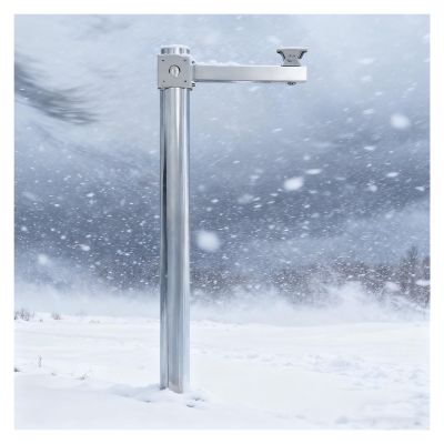 201 Stainless Steel Solar Panels/Camera Mounting Bracket Pole Rustproof, Security Camera Stand Against Wind & Snow, Commercial Surveillance Poles(100cm (39 2/5 in))