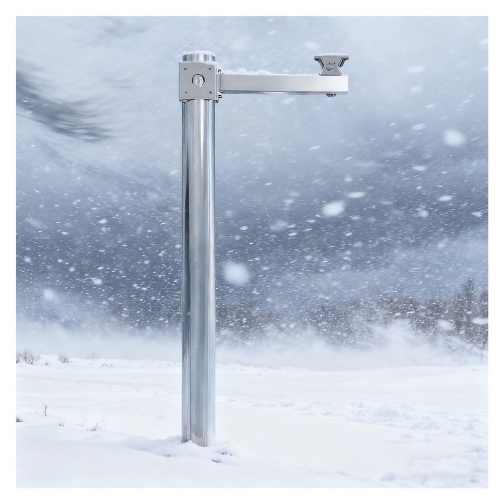 201 Stainless Steel Solar Panels/Camera Mounting Bracket Pole Rustproof, Security Camera Stand Against Wind & Snow, Commercial Surveillance Poles(100cm (39 2/5 in))