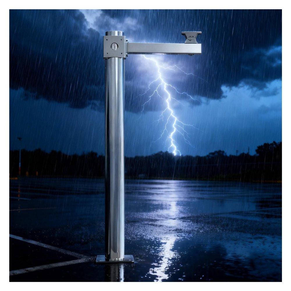 Outdoor Surveillance Pole with 11.8in Removable Cross Arm & 1 Universal Joint, Weatherproof Pole for Security Camera, 39 59in Security Camera Holder(1m/39.4 in/3.3 ft)