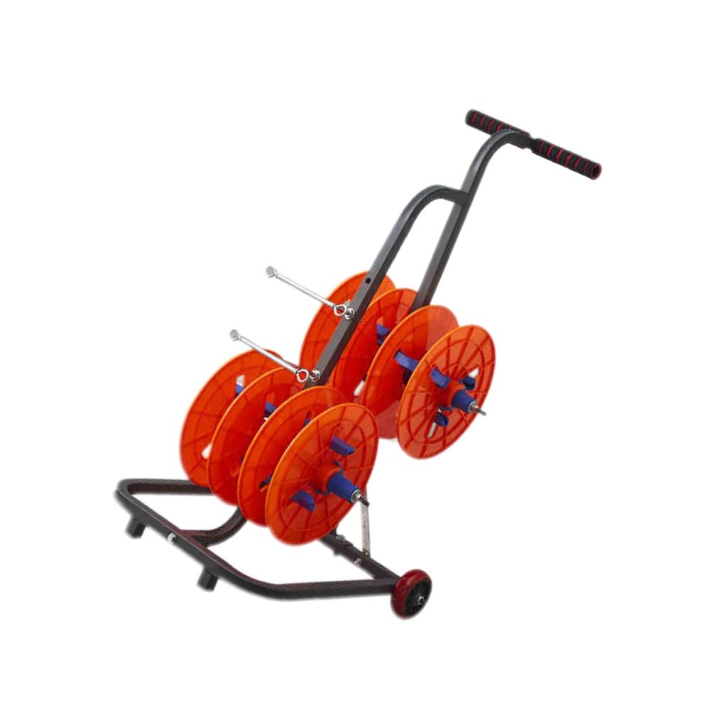 4/6 Rods Multiple Axles Cable Spool Holder Wire Reel Caddy Cart With Wheels for Electrical Industrial Retail And Display Storage(4 Rods Wire)