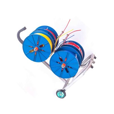 11 Rods Heavy Duty Wire Spool Cart with Wheels,Cold-Rolled Steel Holder,for Ribbon Filament Automotive Wiring Storage(4 Rods Wire)