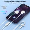 USB C Headphones for iPhone 17 Pro Max/16/15 Plus,Type C Headphone Built-in Microphone and Volume Control,HiFi Stereo Noise Cancelling Earbuds,Wired in Ear Earphones for Samsung Galaxy S25 S24 S23 S22 view 2