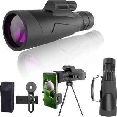 30x50 HD Monocular Telescope with Smartphone Holder & Tripod for Wildlife Bird Watching, Camping, and Hiking
