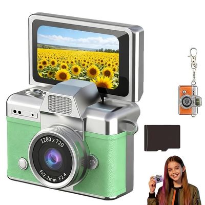 Mini Digital Camera with 1.47 in LCD Screen, 2026 Upgrade 1080p Retro CCD Camera Keychain with 32/64gb Card, Built-in Flash, Flip Screen Mini Cameras for Travel & Daily Use(Style C,32GB)