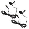 BESTonZON 2pcs Clip-On Lapel Microphones with Noise Reduction, 4-Pole Jack Mini Mics for Live Streaming, Phone, Computer Recording in Black view 1
