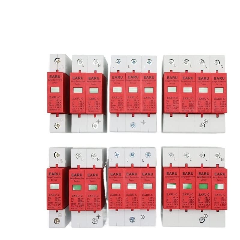 1pc AC SPD 1P 2P 3P 4P 20~40KA 30KA~60KA 385V House Surge Protector Protective Low-Voltage Arrester Device(3,20-40KA)