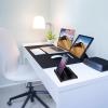 Alipis 3-in-1 Vertical Laptop and Tablet Stand with Adjustable Width, ABS Desktop Holder Compatible with Smartphones and Tablets for Home Office Use, Black view 3