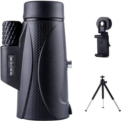 10x42 Waterproof Monocular Telescope with Mobile Phone Holder and Tripod - High-Definition Multi-Coated Lens for Camping, Travel, and Sightseeing
