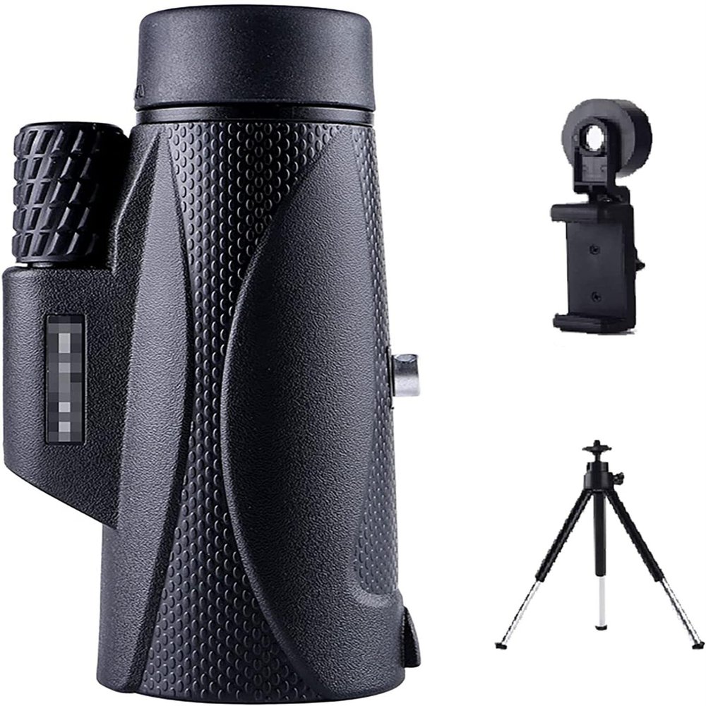 10x42 Waterproof Monocular Telescope with Mobile Phone Holder and Tripod - High-Definition Multi-Coated Lens for Camping, Travel, and Sightseeing