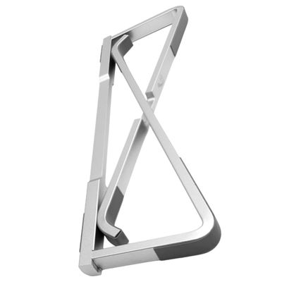 BESPORTBLE Foldable Metal Laptop Stand Holder for Desk, Portable Notebook Computer Riser, Silver Aluminum Laptop Desk Mount Stand for Office and Home Use