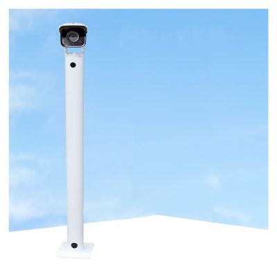 1.6 3.3 3.9 4.9 6.6ft Security Camera Pole with Universal Joint, Barrier Gate/Parking Lot Outdoor Surveillance Bracket, Black Gray White CCTV Pole(White,1m/39.4 in)