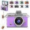 2026 Upgrade Mini Digital Camera with 1.47 in LCD Screen,Mini Retro Digital Keychain Camera Set with Strap&Keychain | 180 Flip Screen,Built-in Fill Light,Ideal for Travel&Daily Use (64G, Purple) view 1