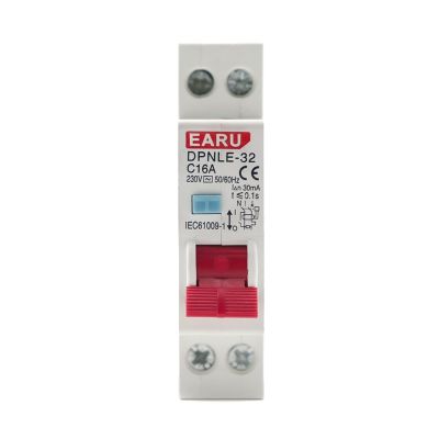 18MM 230V 50/60Hz RCBO 1P+N 6KA Residual Current Differential Automatic Circuit Breaker Over Current Leakage Protection(16a)