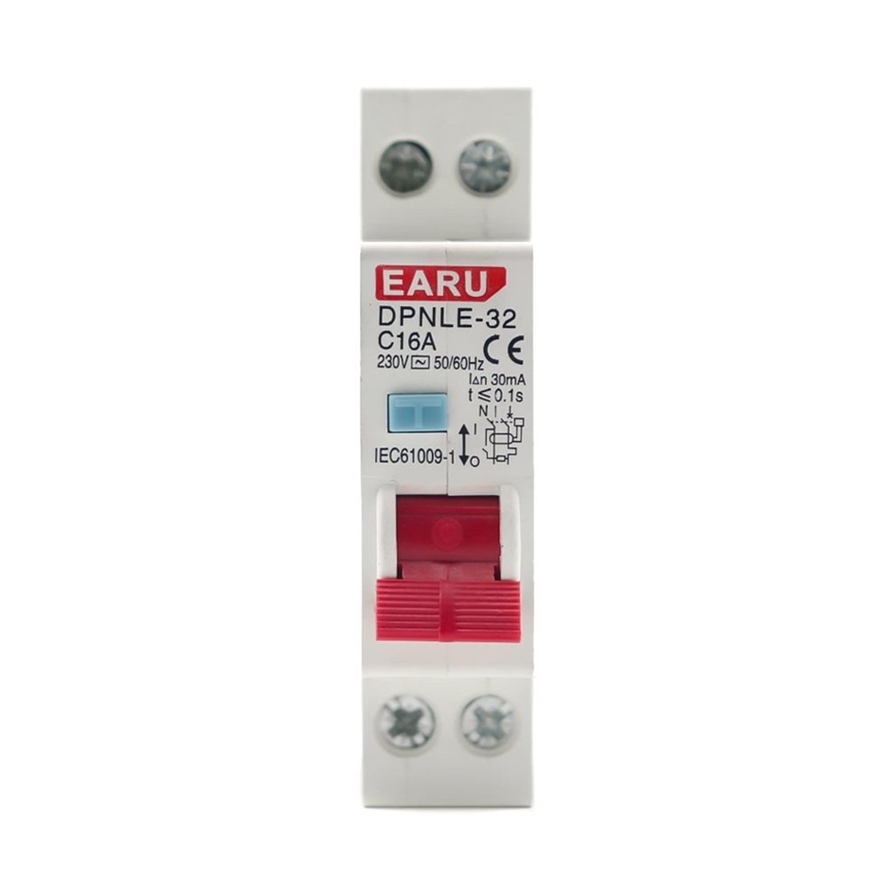 18MM 230V 50/60Hz RCBO 1P+N 6KA Residual Current Differential Automatic Circuit Breaker Over Current Leakage Protection(16a)