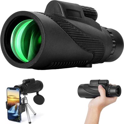 High Powered 40x60 Zoom Monocular Telescope with FMC BAK4 Prism - Perfect for Concerts, Wildlife, and Travel with Tripod and Phone Clip