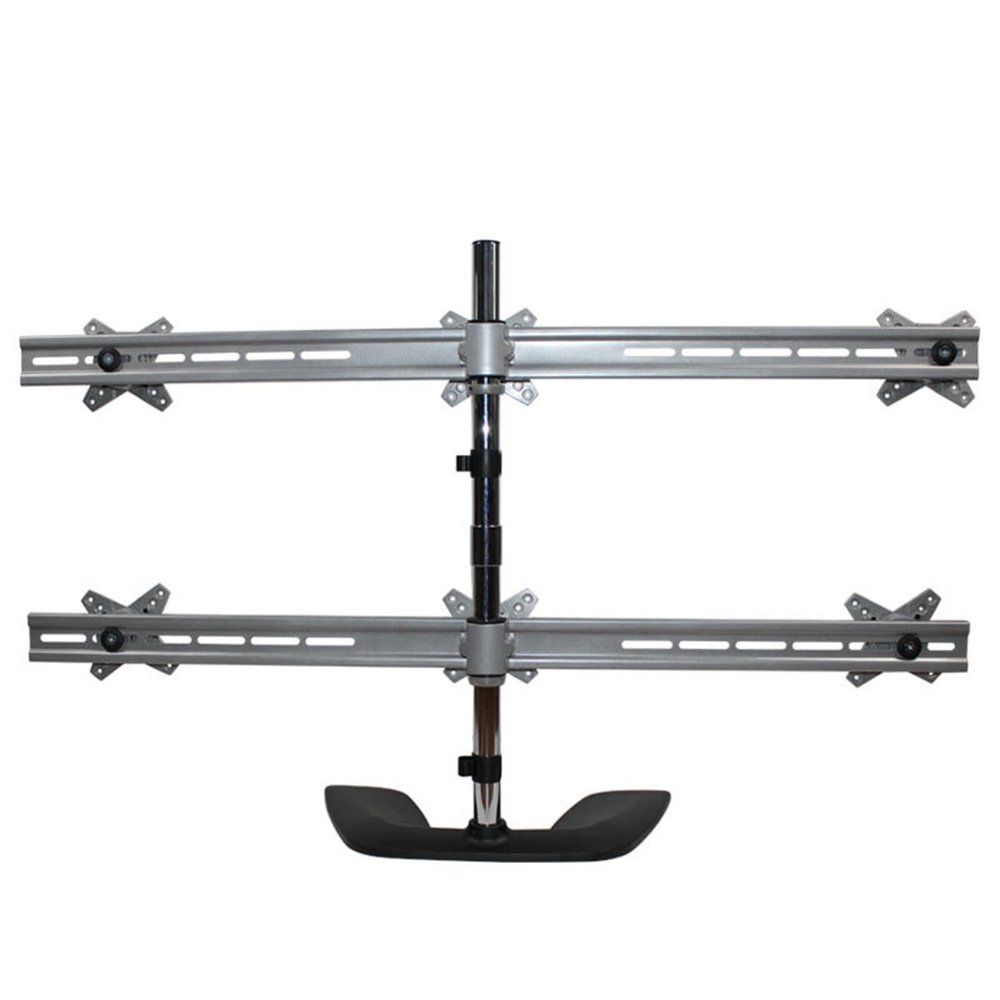6 Monitor Mount, Height Adjustable Monitor Stand with U-Shaped Base, Computer Monitor Stand Fits 10-23 Inch Monitor, Holds 6 Screens