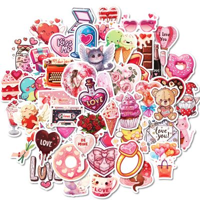 100PCS Pink Valentine Day Stickers,Cute Valentine Stickers for DIY Crafts,Scrapbook,Water Bottles,Laptops,Phone Cases for Valentine's Day Gifts & Decorations