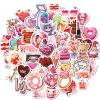 100PCS Pink Valentine Day Stickers,Cute Valentine Stickers for DIY Crafts,Scrapbook,Water Bottles,Laptops,Phone Cases for Valentine's Day Gifts & Decorations view 1