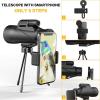12x50 High Power Monocular Telescope with BAK4 Prism Lens, Compact Design, Includes Smartphone Adapter and Tripod, HD Waterproof for Outdoor Bird Watching and Adult Use view 4