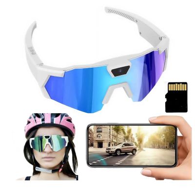 4K Ultra HD Smart Sports Glasses with Camera | 2026 Upgrade Wearable POV Action Camera for Baseball, Cycling, Outdoor Recording & Adventure(Blue,64G)