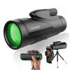 10x42 HD Waterproof Monocular Telescope with Phone Holder & Tripod - Portable Shockproof FMC Lens for Clear Low Light Vision, Perfect for Bird Watching, Hunting, and Camping