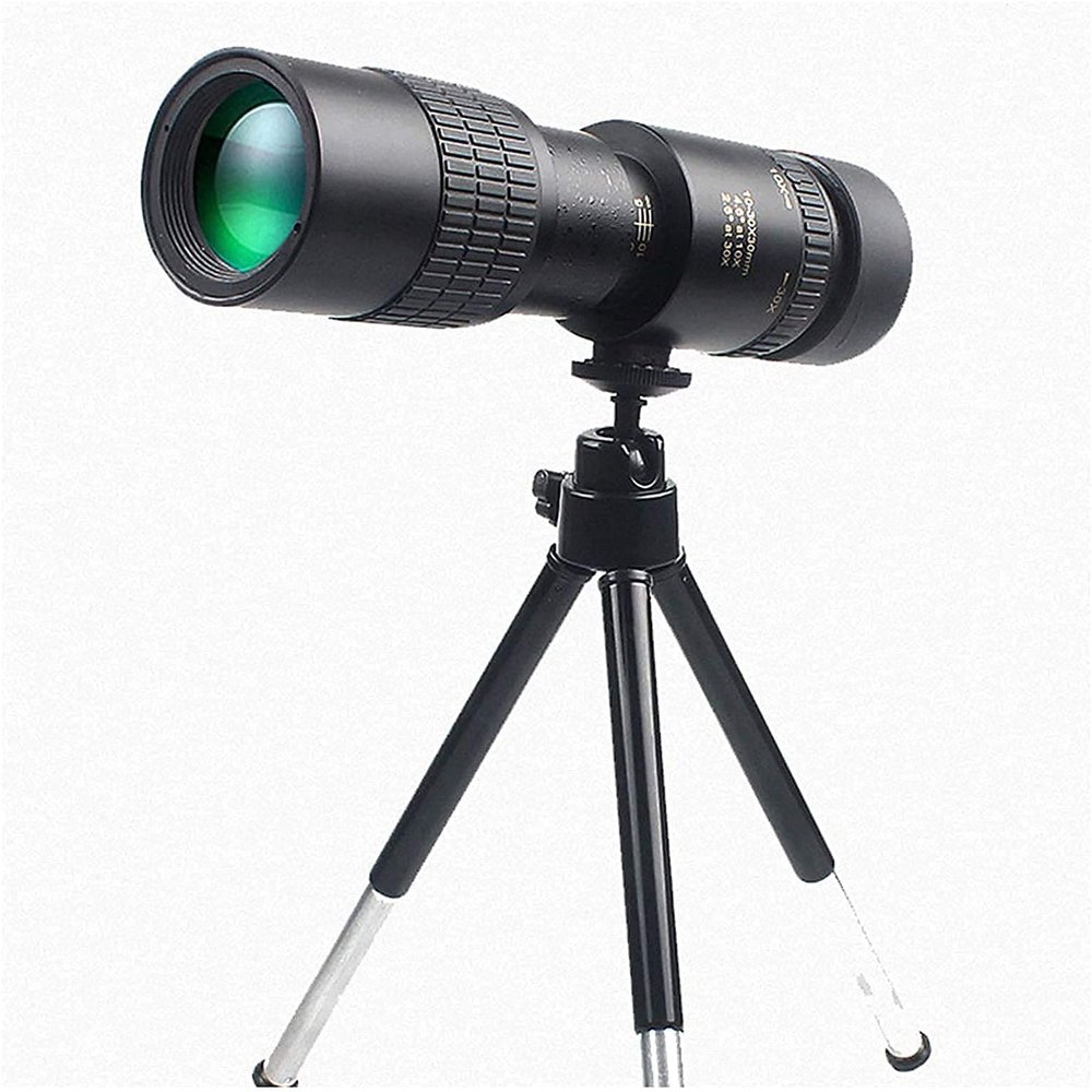 10-300x40mm 4K Zoom Monocular Telescope - Waterproof, Anti-Fog, Portable with Smartphone Holder & Tripod for Hiking, Camping, and Hunting