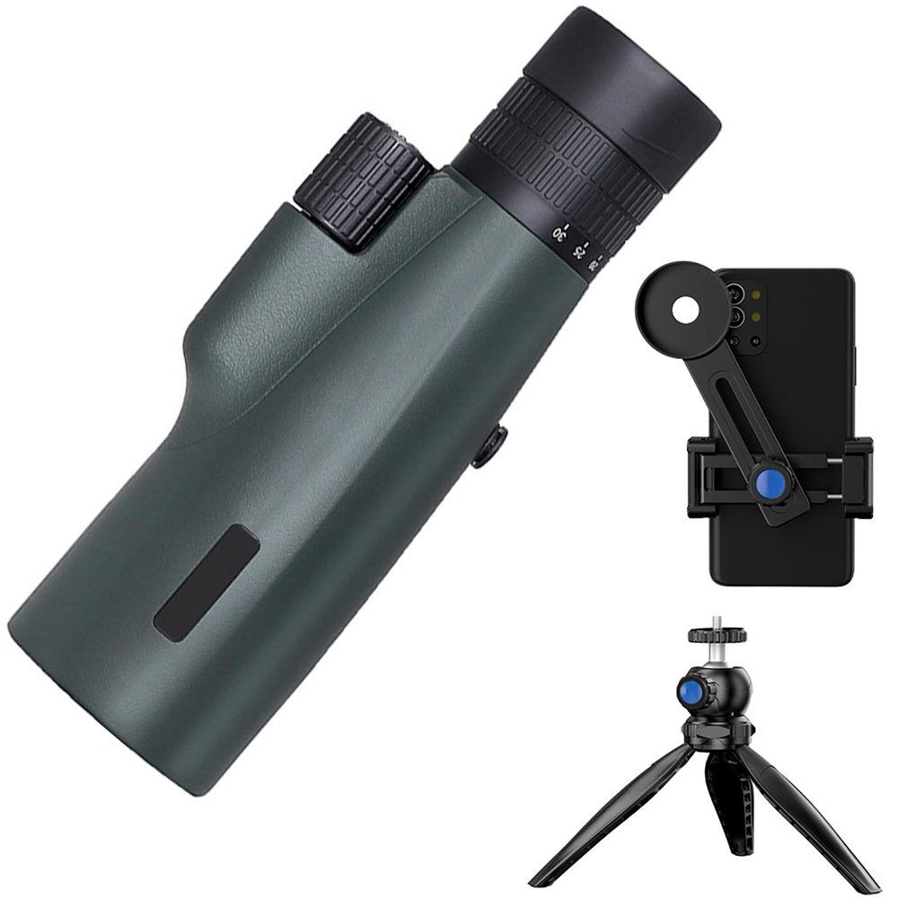 10X30 HD Monocular Telescope with Smartphone Holder - High Power BAK-4 Prism & FMC Lens for Bird Watching, Stargazing, Camping, and Hiking