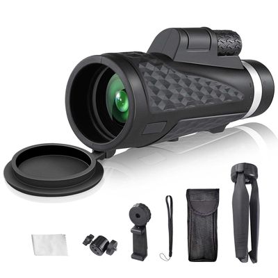 80x100 Waterproof High Power Monocular Telescope for Adults  4-Prism Design, Ideal for Wildlife Bird Watching, Camping, and Hiking, Includes Tripod & Adapter