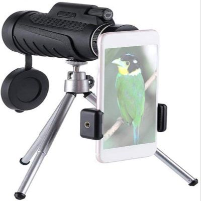 10x42 HD Monocular Telescope with BAK4 Prism Lens, Includes Phone Adapter and Tripod, Waterproof Scope for Bird Watching and Outdoor Activities