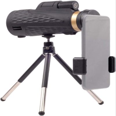 12x50 HD Monocular Telescope with BAK4 Prism Lens, Compact and Waterproof with Smartphone Adapter & Tripod Perfect for Bird Watching & Outdoor Adventures