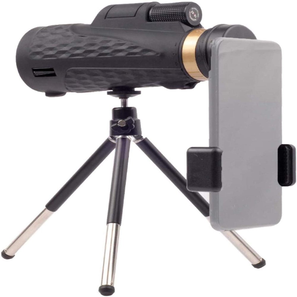 12x50 HD Monocular Telescope with BAK4 Prism Lens, Compact and Waterproof with Smartphone Adapter & Tripod Perfect for Bird Watching & Outdoor Adventures