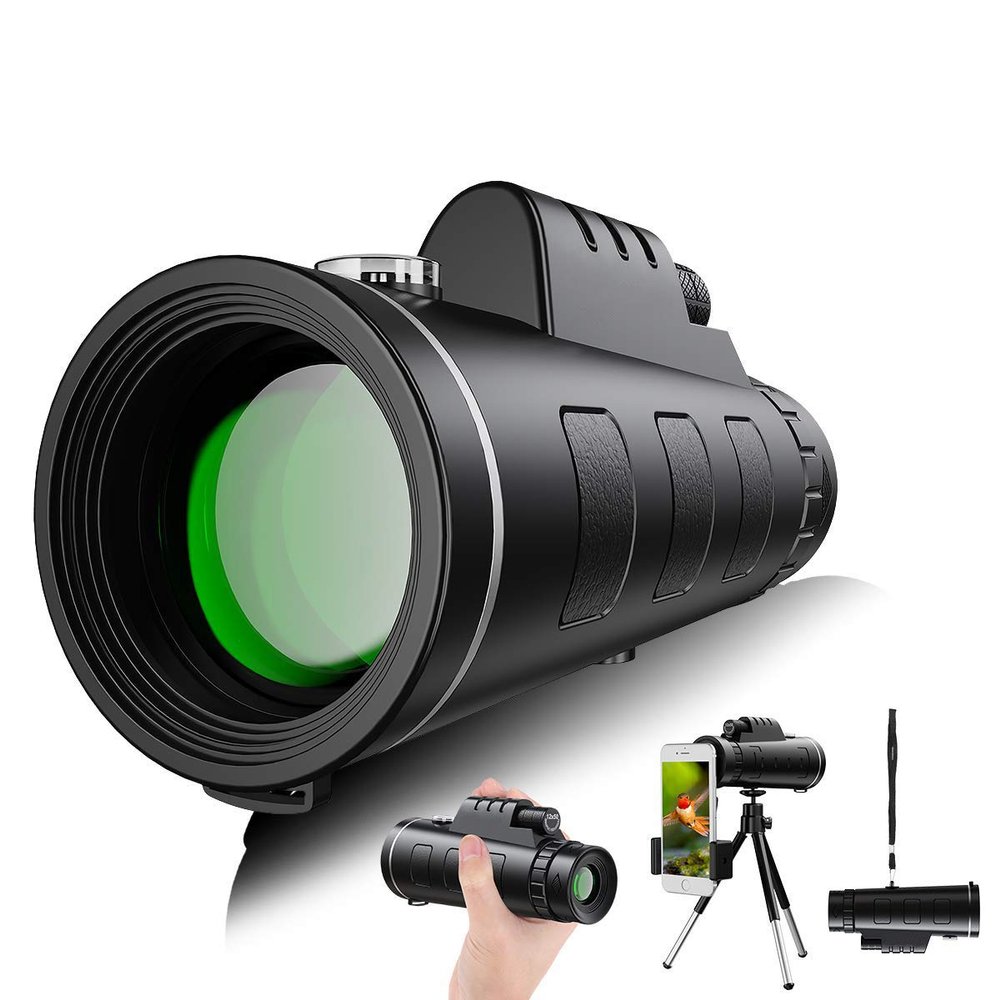 40x60 High Power HD Monocular Telescope with Smartphone Holder and Tripod - Perfect for Bird Watching, Outdoor Travel, and Sightseeing