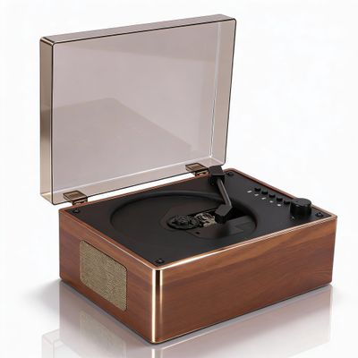 Zunate Vintage Bluetooth 5.1 CD Player with Dual Speakers, Retro Portable Stereo CD MP3 WMA Player with USB AUX Input and Remote, Wireless Home and Car Audio (Brown)