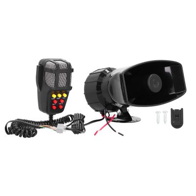 Car Horn Public Address Speaker Electric Siren System Emergency Sound Amplifier Black for Car Truck RV Boat
