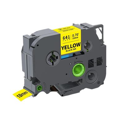 1PK TZe241 Tape 18mm Label Tape Replacement for Tze-241 141 441 541 641 Compatible with PT-E550W(Black on Yellow)